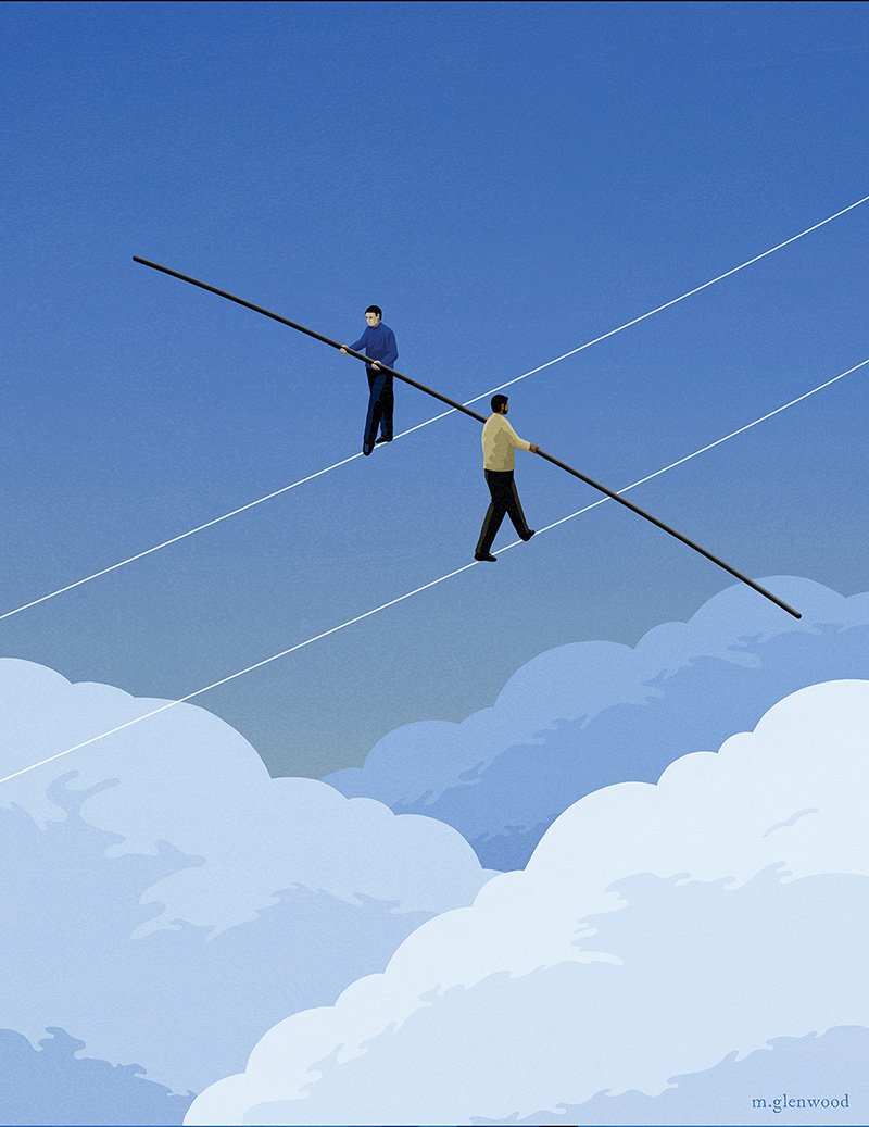 Alignment tightrope illustration