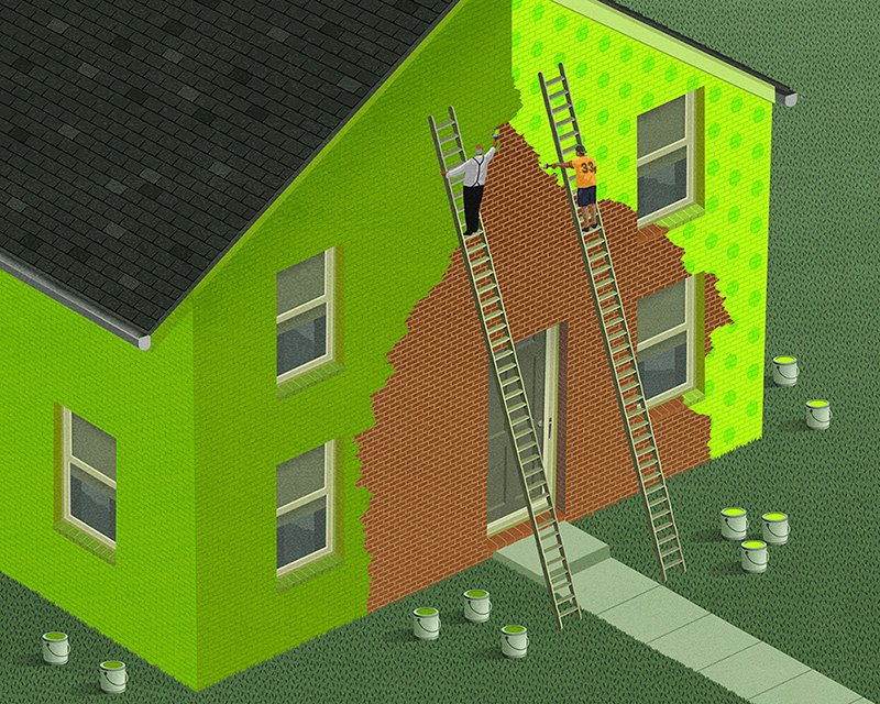 Green renovation artwork