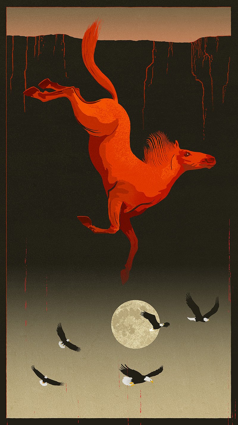 red horse illustraion