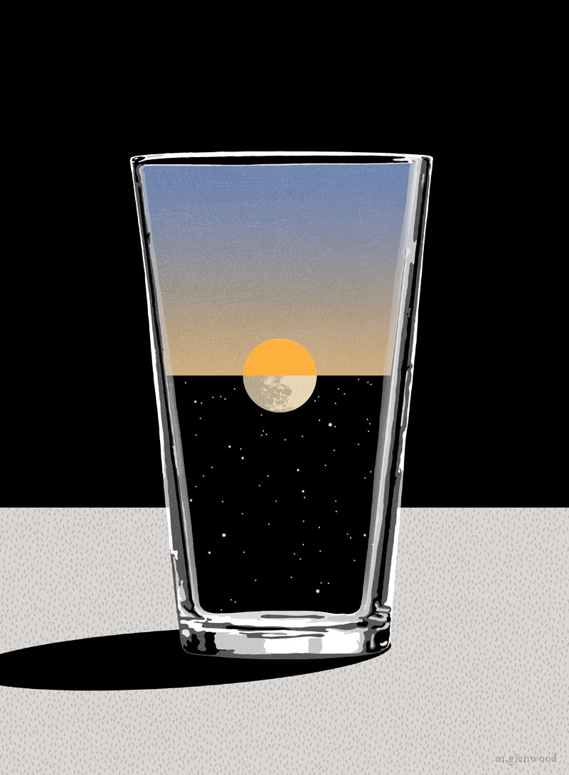 Glass-half-full illustration