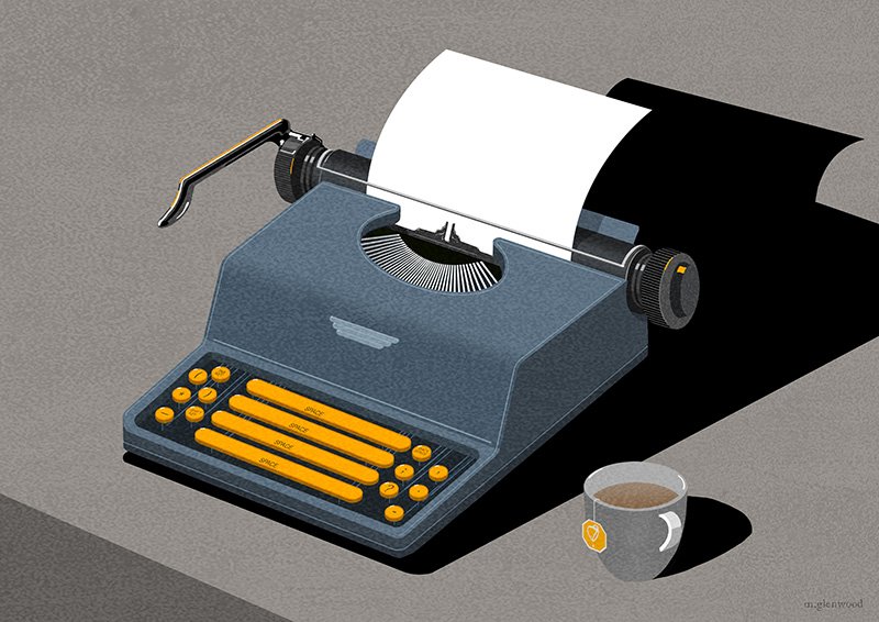 Illustration of typrwriter