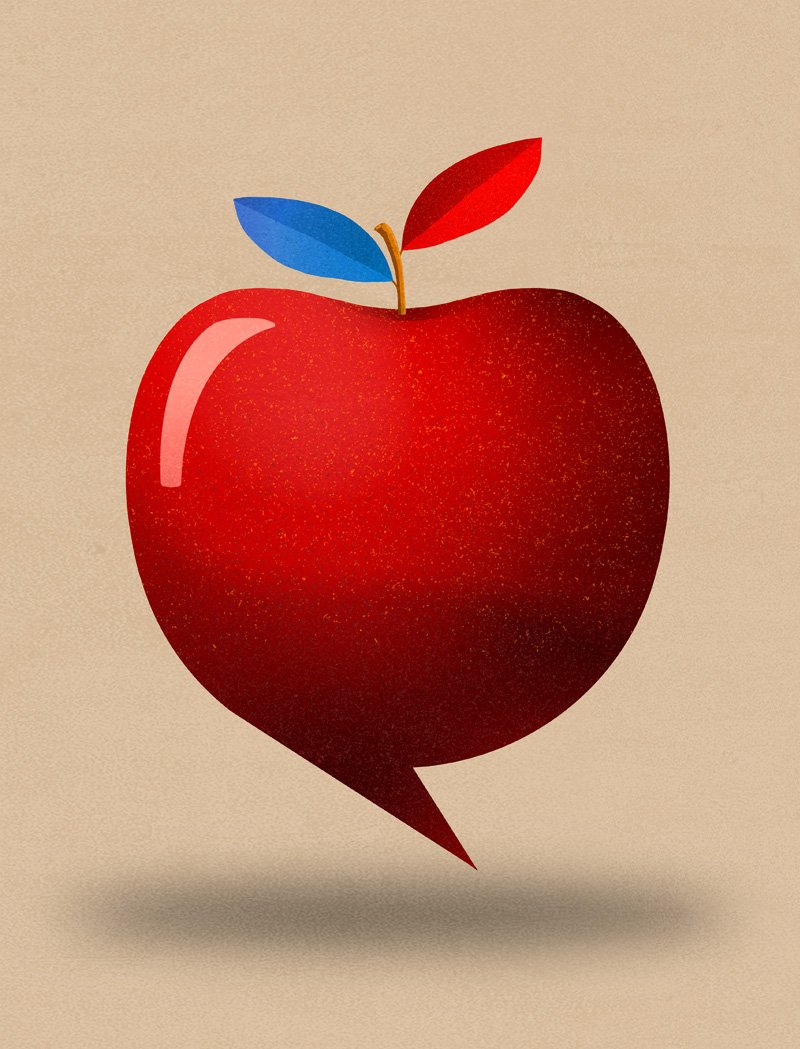 Illustration of Apple and Quote